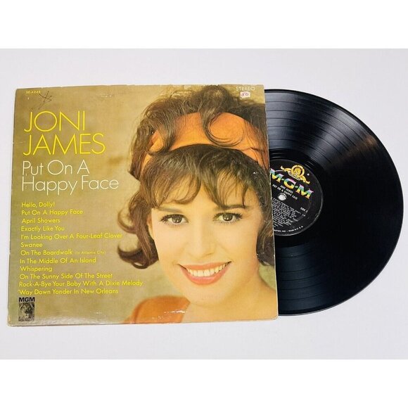 Joni James Other - VTG JONI JAMES Put On A Happy Face Vinyl RECORD LP SE-4248 Stereo MGM 33rpm